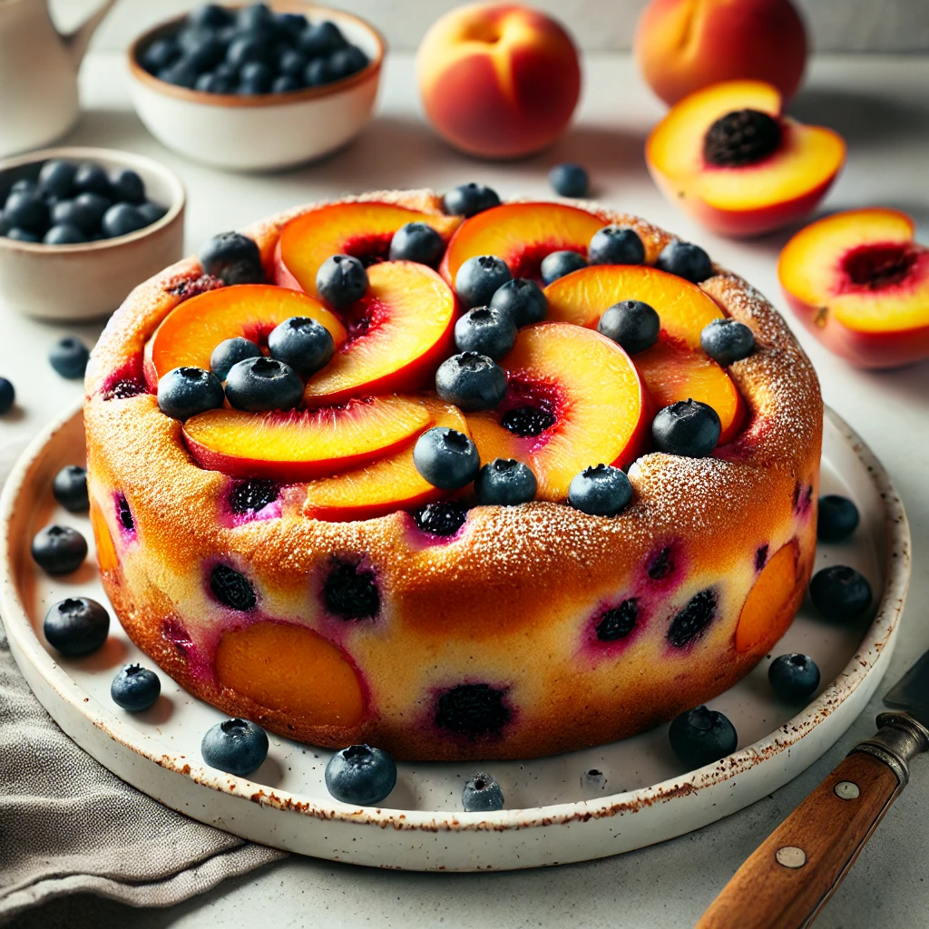 how to make easy Peach Blueberry Cake! 2024