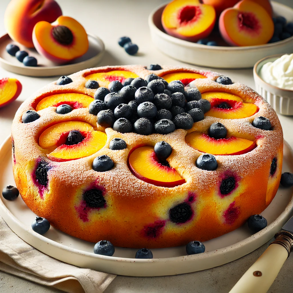 how to make easy Peach Blueberry Cake! 2024