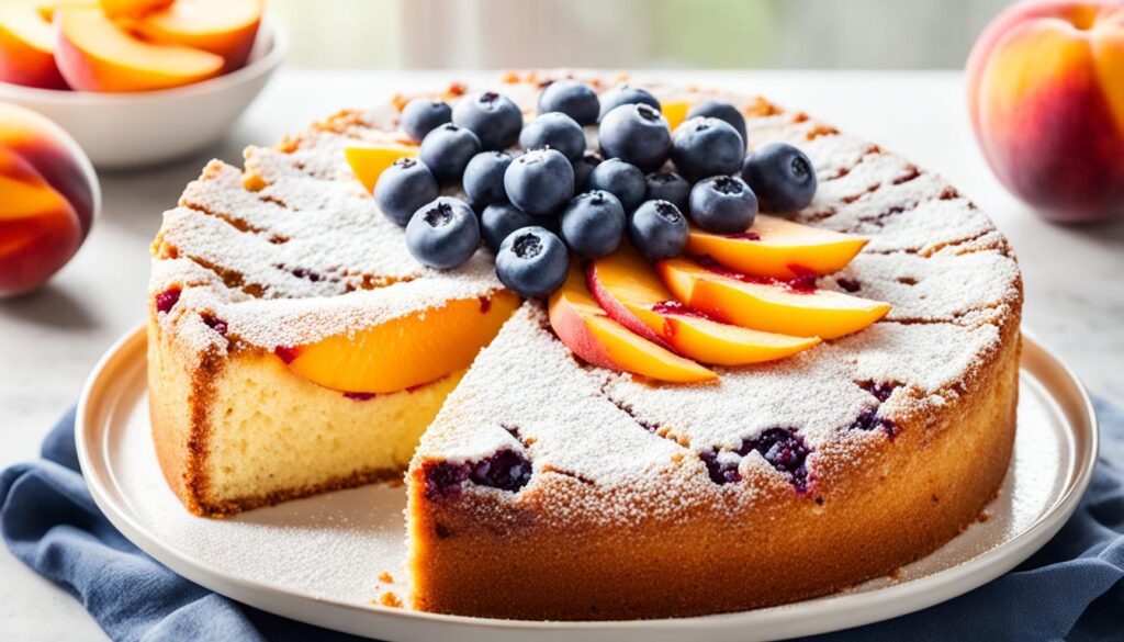 how to make easy Peach Blueberry Cake!