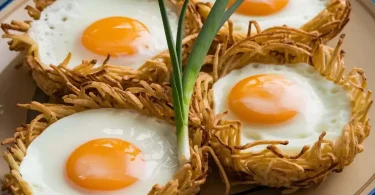 Eggs In Crispy Hash Brown Baskets: A Unique Breakfast Delight
