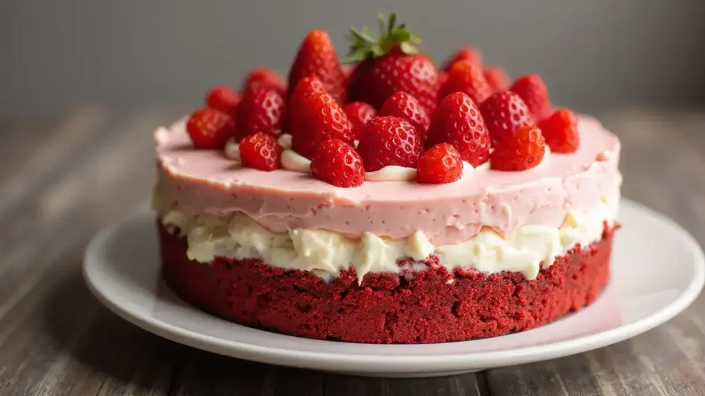 Red Velvet Strawberry Cheesecake