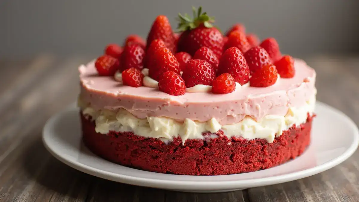 Red Velvet Strawberry Cheesecake