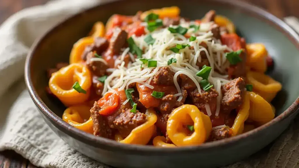 Philly Cheesesteak Tortellini Pasta