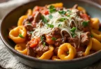 Philly Cheesesteak Tortellini Pasta