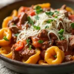 Philly Cheesesteak Tortellini Pasta
