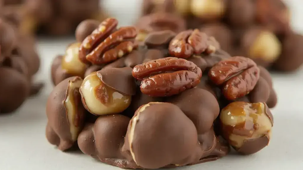 Chocolate Pecan Turtle Clusters