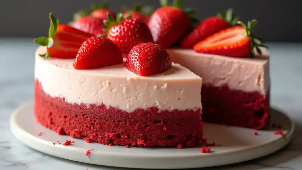 Red Velvet Strawberry Cheesecake