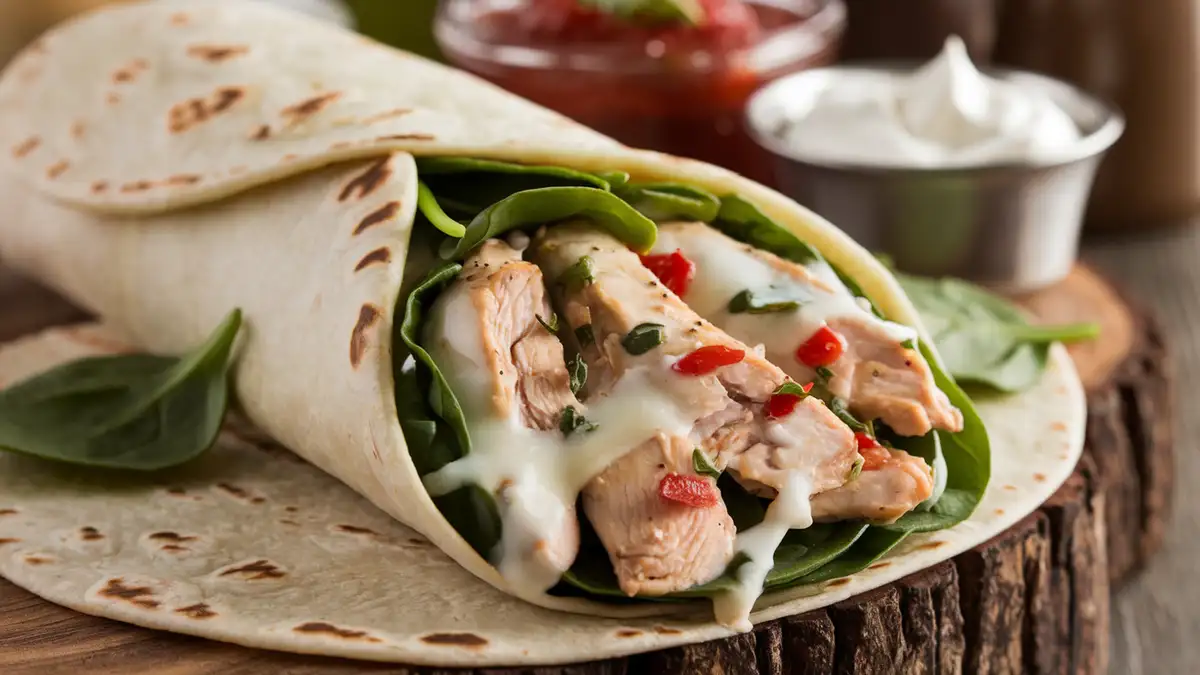 Irresistible Cheesy Garlic Chicken Wraps Recipe