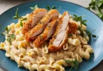 Crispy Chicken with Creamy Pasta