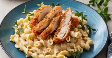 Crispy Chicken with Creamy Pasta