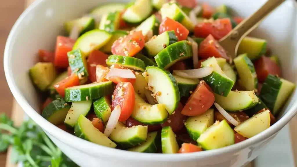 Amazing Spiced Cucumber, Onion, and Tomato Salad