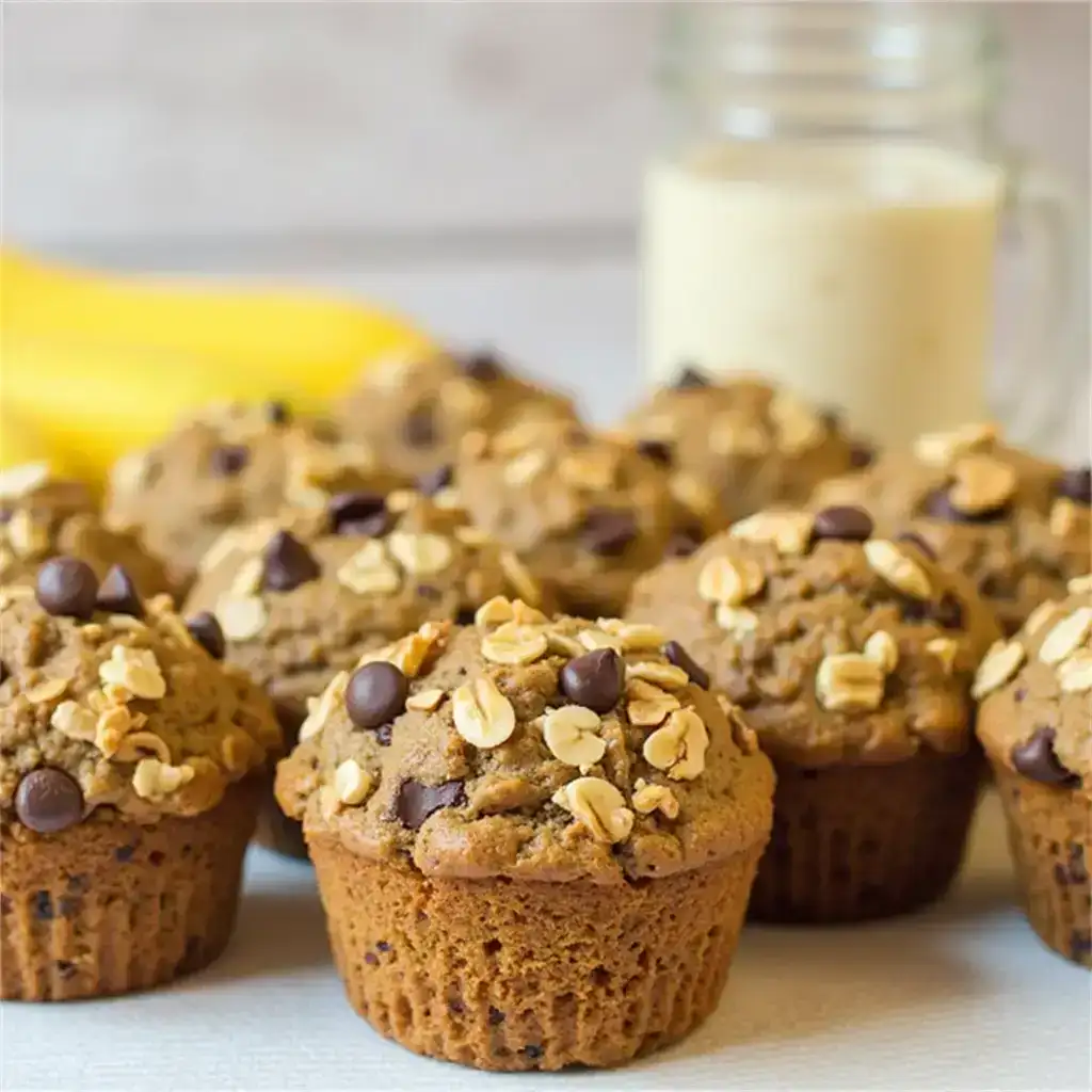 Banana Chocolate Chip Oat Muffins