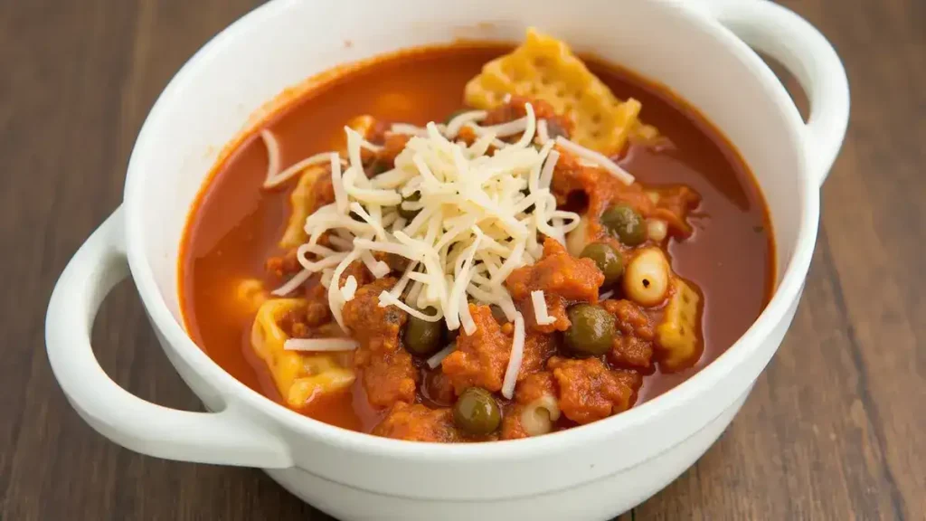 Simple Slow Cooker Lasagna Soup Recipe