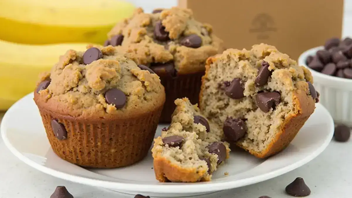 Banana Chocolate Chip Oat Muffins