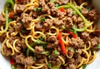 Mongolian Ground Beef Noodles