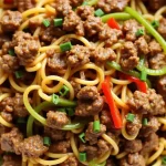 Mongolian Ground Beef Noodles