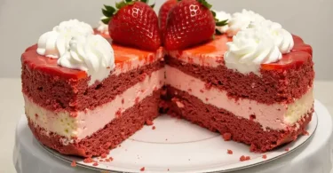 Red Velvet Strawberry Cheesecake