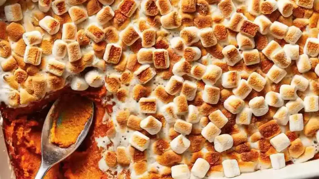 Sweet Potato Casserole with Marshmallow Topping