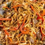 Tasty Mongolian Ground Beef Noodle Meal
