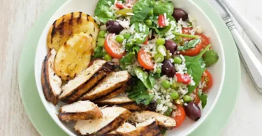 Delicious Greek Chicken Salad Rice Bowls
