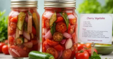 pickled cherry tomatoes red onions and cucumbers