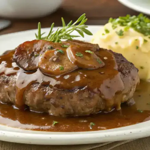 Hamburger Steak with Onions and Gravy
