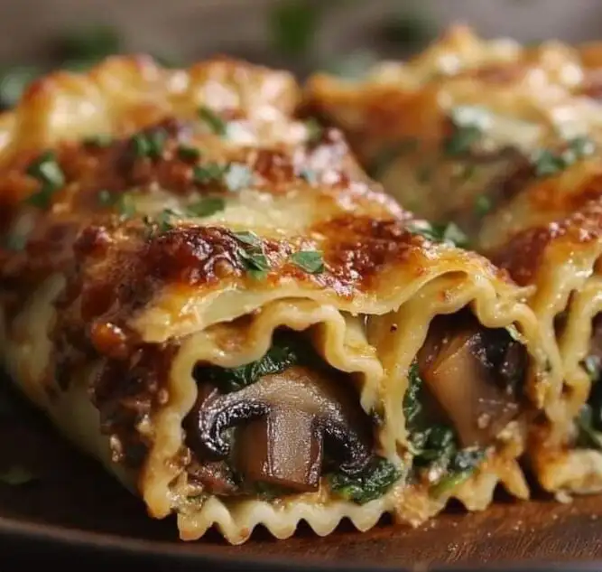The Best Mushroom and Spinach Lasagna Rolls Recipe