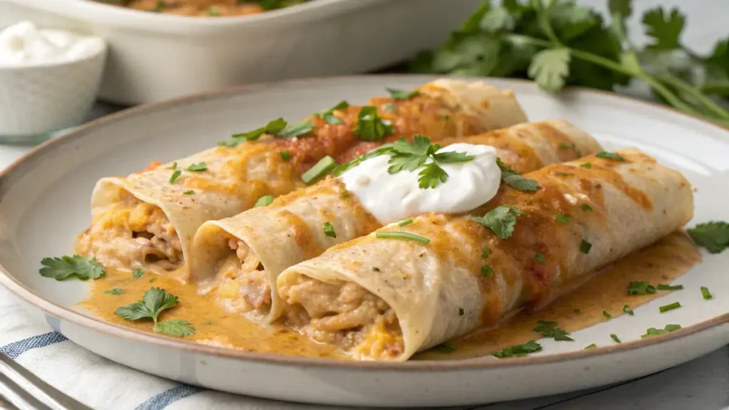 Simple Creamy Chicken Enchiladas Recipe