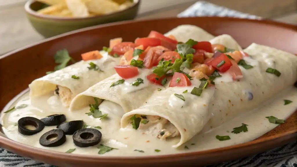 Simple Creamy Chicken Enchiladas Recipe