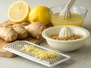 Four simple ingredients – lemon, ginger, apple cider vinegar