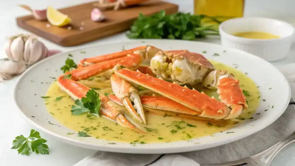 Snow Crab Legs Garlic Butter Sauce Easy 20-Minute Dinner
