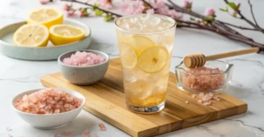 japanese pink salt recipe ingredients and how to use them in a simple morning detox drink for digestion and wellness.