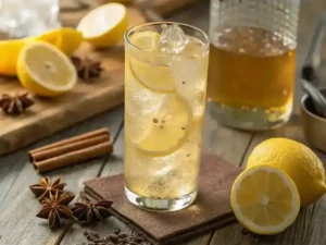 the Ice Water Hack drink in a glass, showing the final mix before drinking.