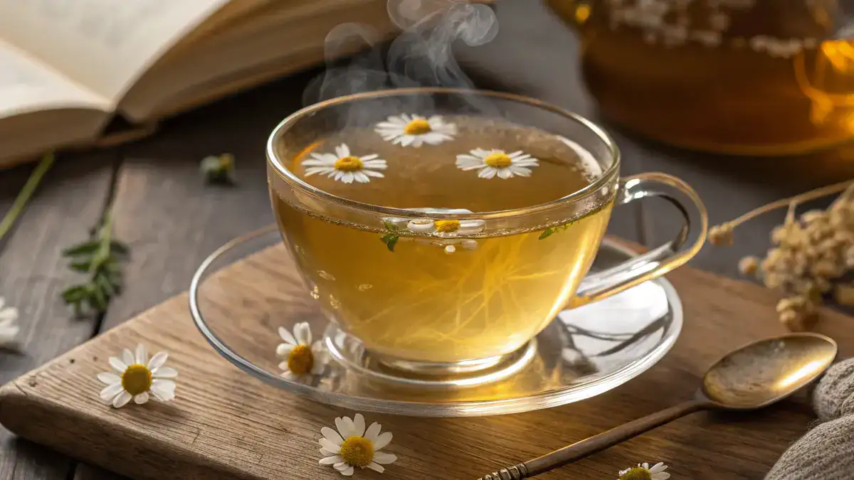 easy chamomile tea recipe with milk — a soothing, caffeine-free drink that promotes relaxation and better sleep.