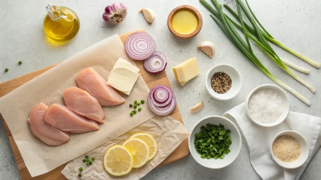 Easy chicken paillard recipe served with lemon, garlic, and chives