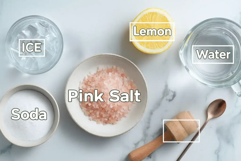 Japanese pink salt recipe with baking soda drink for natural weight loss and hydration support.