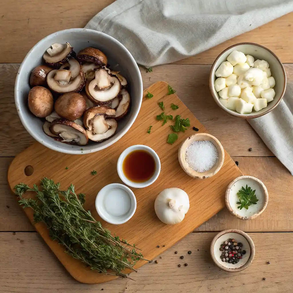 Ingredients for Easy Marsala Mushrooms: mushrooms, shallots, garlic, wine, cream