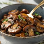 Sliced baby bella mushrooms ready for Easy Marsala Mushrooms recipe