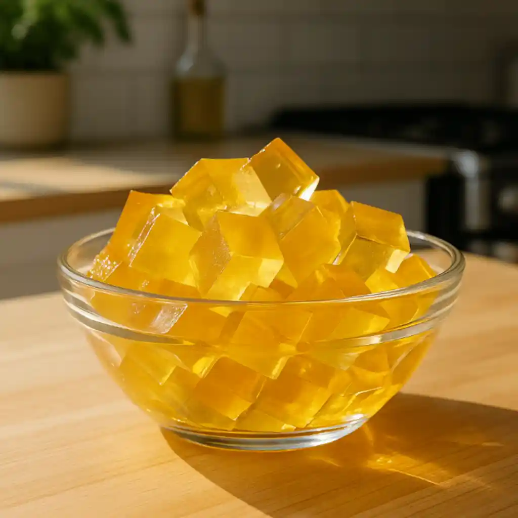 Refreshing glass of gelatin drink showcasing the gelatin trick for weight loss method.