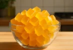 A glass of homemade gelatin for the Gelatin Trick Diet morning routine