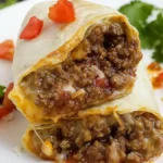 Homemade Taco Bell Meximelt Recipe with melted cheese and seasoned beef in a soft tortilla