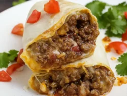 Homemade Taco Bell Meximelt Recipe with melted cheese and seasoned beef in a soft tortilla