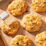 Freshly baked cheddar bay biscuit served warm with melted butter.