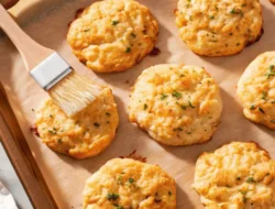 Freshly baked cheddar bay biscuit served warm with melted butter.