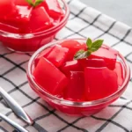 Single serving of Easy 3-Ingredient Keto Jello in a vintage glass dish, creamy, sugar-free, and ready to enjoy.
