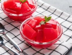 Single serving of Easy 3-Ingredient Keto Jello in a vintage glass dish, creamy, sugar-free, and ready to enjoy.