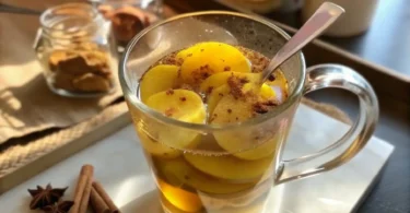 Homemade honey recipe for memory prepared with raw honey and warm water for brain health